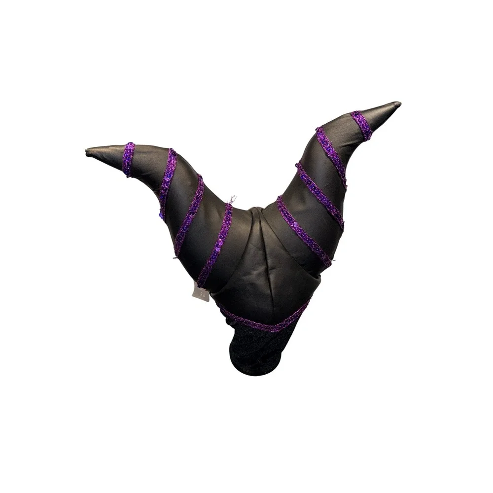 Disney‎ Parks Maleficent Villains Horns Headpiece Black Purple Sequin One Size